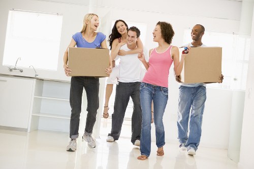 Office removals planning in Highgate with moving boxes and desks