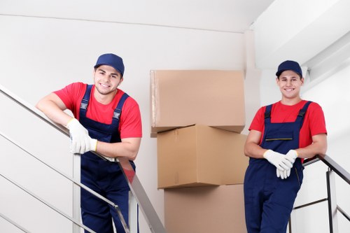 Moving van and team navigating access challenges in Highgate