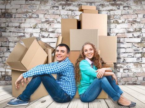 Commercial removals van loading office items near Highgate