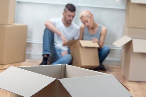 Commercial moving team preparing business relocation in Highgate