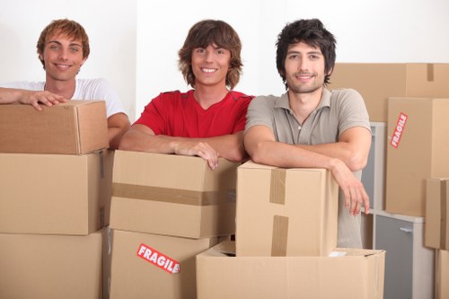 Commercial removals service navigating a Highgate street